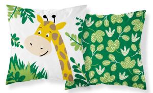 Obliečka na vankúšik Džungľa žirafa , Barva - Zelená , Rozměr textilu - 40x40