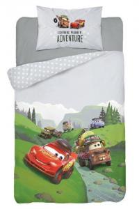 Povlečení do postýlky Cars výlet , Barva - Šedo-zelená , Rozměr textilu - 100x135