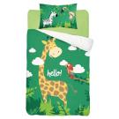 Obliečky do postieľky Džungľa žirafa , Barva - Zelená , Rozměr textilu - 100x135