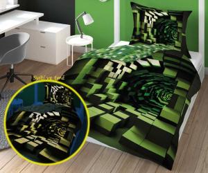 Obliečky Tunel 3D svietiace , Barva - Zelená , Rozměr textilu - 140x200