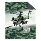 Prikrývka na posteľ Army vrtuľník , Barva - Zelená , Rozměr textilu - 170x210