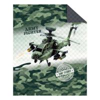 Prikrývka na posteľ Army vrtuľník , Barva - Zelená , Rozměr textilu - 170x210