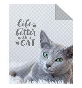 Prehoz na posteľ Mačka grey , Barva - Šedá , Rozměr textilu - 170x210