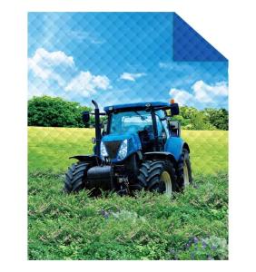 Prikrývka na posteľ Traktor blue , Barva - Modro-zelená , Rozměr textilu - 170x210