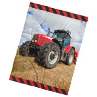 Detská deka Červený Traktor , Barva - Barevná , Rozměr textilu - 130x170
