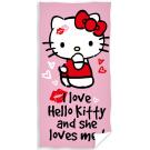 Osuška Hello Kitty Love , Barva - Ružová , Rozměr textilu - 70x140