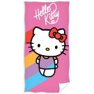Osuška Hello Kitty Rainbow , Barva - Tmavo ružová , Rozměr textilu - 70x140