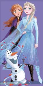 osuška Ľadové Kráľovstvo Elsa Anna Olaf , Barva - Fialová , Rozměr textilu - 70x140