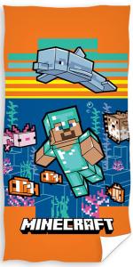 osuška Minecraft Aquatic World , Barva - Oranžová , Rozměr textilu - 70x140