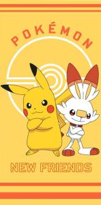 osuška Pokémon Pikachu a Scorbunny , Barva - Žltá , Rozměr textilu - 70x140
