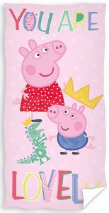 Osuška Prasiatko Pepina Lovely Pig , Barva - Svetlo ružová , Rozměr textilu - 70x140