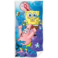 Osuška Sponge Bob Hrátky s Garym , Barva - Modrá , Rozměr textilu - 70x140