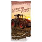 Osuška Traktor na poli , Barva - Hnedá , Rozměr textilu - 140x200