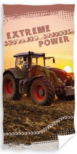 Osuška Traktor na poli , Barva - Hnedá , Rozměr textilu - 140x200