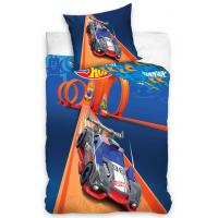 Obliečky Hot Wheels Nekonečná slučka , Barva - Modrá , Rozměr textilu - 140x200