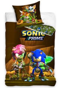 Dětské povlečení Ježek Sonic a Amy Rose , Barva - Hnedá , Rozměr textilu - 140x200