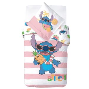 Obliečky Lilo a Stitch Piňa Colada , Barva - Bílo-růžová , Rozměr textilu - 140x200