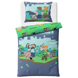 Dětské povlečení Minecraft Vzhůru do Boje , Barva - Barevná , Rozměr textilu - 140x200