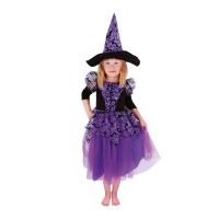 Kostým čarodejnice čarodejnice - Halloween , Velikost - M , Barva - Fialová