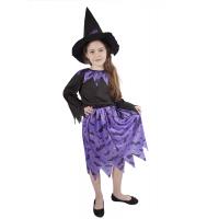 Kostým čarodejnice s netopiermi a klobúkom , Velikost - S , Barva - Fialová