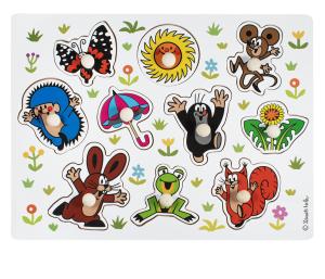 Drevené vkladacie puzzle Krtko veľké , Barva - Biela