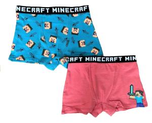 Boxerky Minecraft , Velikost - 140 , Barva - Modro-červená