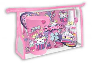 Kozmetická taška vybavená Cupcakes , Barva - Ružová