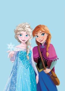 Deka Ľadové Kráľovstvo Anna a Elsa , Barva - Světlo modrá , Rozměr textilu - 100x140