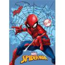 Fleece deka Spiderman pavučina , Barva - Modro-červená , Rozměr textilu - 100x140