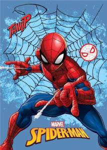 Fleece deka Spiderman pavučina , Barva - Modro-červená , Rozměr textilu - 100x140