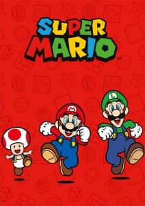 Deka Super Mario red , Barva - Červená , Rozměr textilu - 100x140