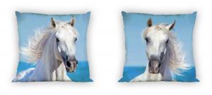 Obliečka na vankúšik Biely Kôň , Barva - Modrá , Rozměr textilu - 40x40