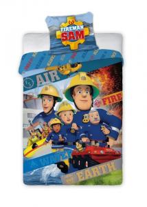 Obliečky Požiarnik Sam , Barva - Modrá , Rozměr textilu - 140x200