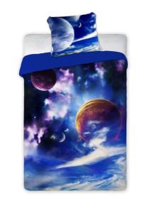 Obliečky Vesmír planéty , Barva - Tmavo modrá , Rozměr textilu - 140x200