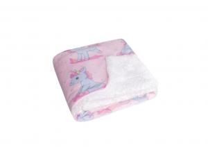 Fleece deka s baránkom Jednorožec , Barva - Svetlo ružová , Rozměr textilu - 80x100
