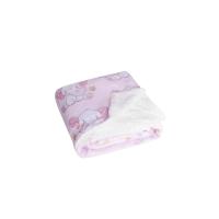 Fleece deka s beránkem Sloník , Barva - Svetlo ružová , Rozměr textilu - 80x100