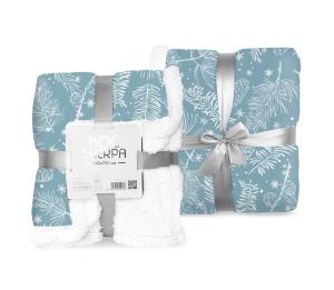 Fleece deka s baránkom vetvičky , Barva - Světlo modrá , Rozměr textilu - 150x200