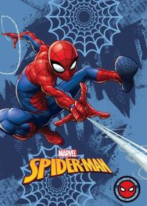 Fleece deka Spiderman , Barva - Modrá , Rozměr textilu - 100x140