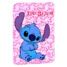 Flísová deka Lilo a Stitch , Barva - Ružová , Rozměr textilu - 100x140