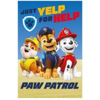 Deka Labková Patrola PAW PATROL , Barva - Modrá , Rozměr textilu - 100x150