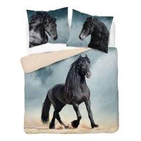 Francúzske obliečky Black Horse , Barva - Šedá , Rozměr textilu - 200x220