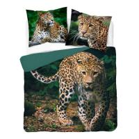 Francúzske obliečky Leopard natur , Barva - Zelená , Rozměr textilu - 200x220