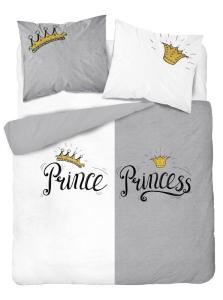 Francúzske obliečky Prince and Princess , Barva - Bílo-šedá , Rozměr textilu - 200x220
