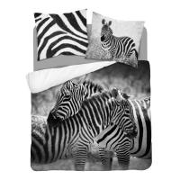 Francúzske obliečky Zebra , Barva - Černo-šedá , Rozměr textilu - 200x220