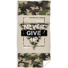 Osuška Army Never Give Up , Barva - Zelená , Rozměr textilu - 70x140