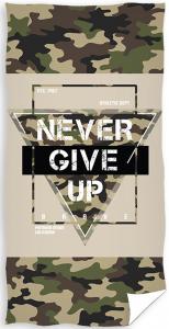 Osuška Army Never Give Up , Barva - Zelená , Rozměr textilu - 70x140