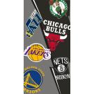 Froté osuška Basketbalové Tímy NBA , Barva - Antracitová , Rozměr textilu - 70x140