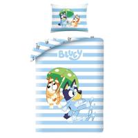 Povlečení Bluey stripe  Bavlna, 140/200, 70/90 cm , Barva - Bielo-modrá , Rozměr textilu - 140x200