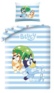 Povlečení Bluey stripe  Bavlna, 140/200, 70/90 cm , Barva - Bielo-modrá , Rozměr textilu - 140x200