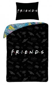 Obliečky Friends black , Barva - Čierna , Rozměr textilu - 140x200
